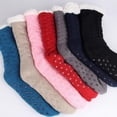 thumbnail image 3 of Xmarks 3 Pairs Women Slipper Socks with Grip Non Slip Fluffy Fuzzy Cabin Cozy Warm Comfy Soft Fleece Home Gift Socks, 3 of 3