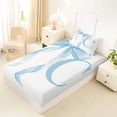 thumbnail image 4 of Erosebridal Blue Bowknot Twin Sheet Sets for Girls, Monogrammed C Bedding, 3pcs, 1 Flat Sheet, 1 Fitted Sheet and 1 Pillowcase, 4 of 5
