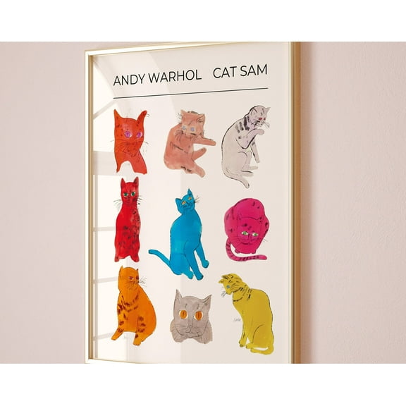 Kna Prints - 1 Pc Poster Andy Warhol Cat Sam Pop Art , Andy Warhol Retro Print, Modern Art Print, Kitchen Wall Decor, Exhibition , Trendy Wall Art, Wall Art,, UNFRAMED-8x12