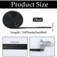 thumbnail image 2 of 1roll 5M PU Leather Cord Flat Black 12mm about 5.47 Yards(5m)/Roll, 2 of 9