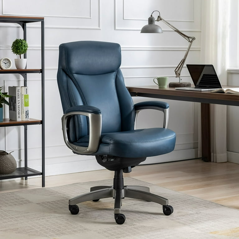 La-Z-Boy Ergonomic Leather Executive Office Chair, Blue (51447