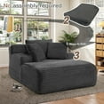 thumbnail image 4 of Muumblus Oversized Chaise Lounge Chair, No Assembly Required, Cozy Corduroy Sofa Bed for Living Room, Dark Gray, 4 of 12
