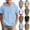 Blue, variant on Fancifize Cotton Hoodies for Boys Summer Short Sleeve Quarter Button Hooded Tshirts Kids Casual Loose Tops 5-14 Years