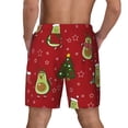 thumbnail image 3 of Kdxio Avocado Christmas Print Men'S Swim Trunks With Compression Liner 7 Inch Inseam Quick Dry Swim Shorts, 3 of 7