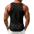 thumbnail image 4 of Clossjun Men's Tank Top Slim Fit Muscle Contrast Sleeveless Shirts Lightweight Breathable Blouses For Gym Workout Sports Black 3XL, 4 of 6