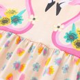 thumbnail image 6 of HWJAD Cotton Short Sleeve Dress for Girls Summer Toddler Flamingos Dresses Kids Swing Floral Dress, 6 of 8
