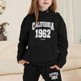 thumbnail image 2 of School Kids Clothes,Toddler Boys Girls Sweatsuit Set Ocean Graphic Hoodie Sweatpants Outfit Two Piece Tracksuit Casual Play Wear,Toddler Clothes,Black,150, 2 of 4