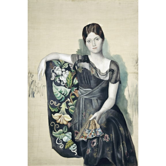 24x36 gallery poster, Olga in an Armchair by Pablo Picasso 1917