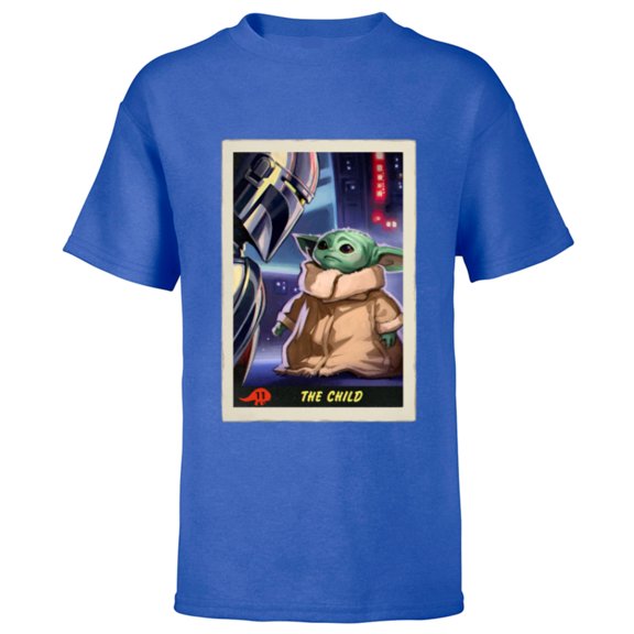 Star Wars The Mandalorian The Child Trading Card - Short Sleeve T-Shirt for Kids - Customized-Royal