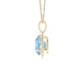 thumbnail image 2 of ANGARA Natural Rope-Framed Claw-Set 1.12 ct Aquamarine Solitaire Pendant in 14K Yellow Gold for Women (Size-7mm) | March Birthstone, Anniversary, Jewelry Gift for Women | Natural Aquamarine Necklace, 2 of 7