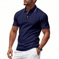 thumbnail image 1 of Camisa Casual de Corta para Hombre - Colección de Colores Lisos - Verano 2025 Azul Marino M, 1 of 7