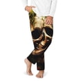 thumbnail image 2 of Wukai Butterfly Flower Plant Skull Print Teenagers' Pajama Pant Sleep Pajama Lounge Pant PJ Bottoms with Pockets and Button Fly(Available in Big & Tall)-Small, 2 of 6