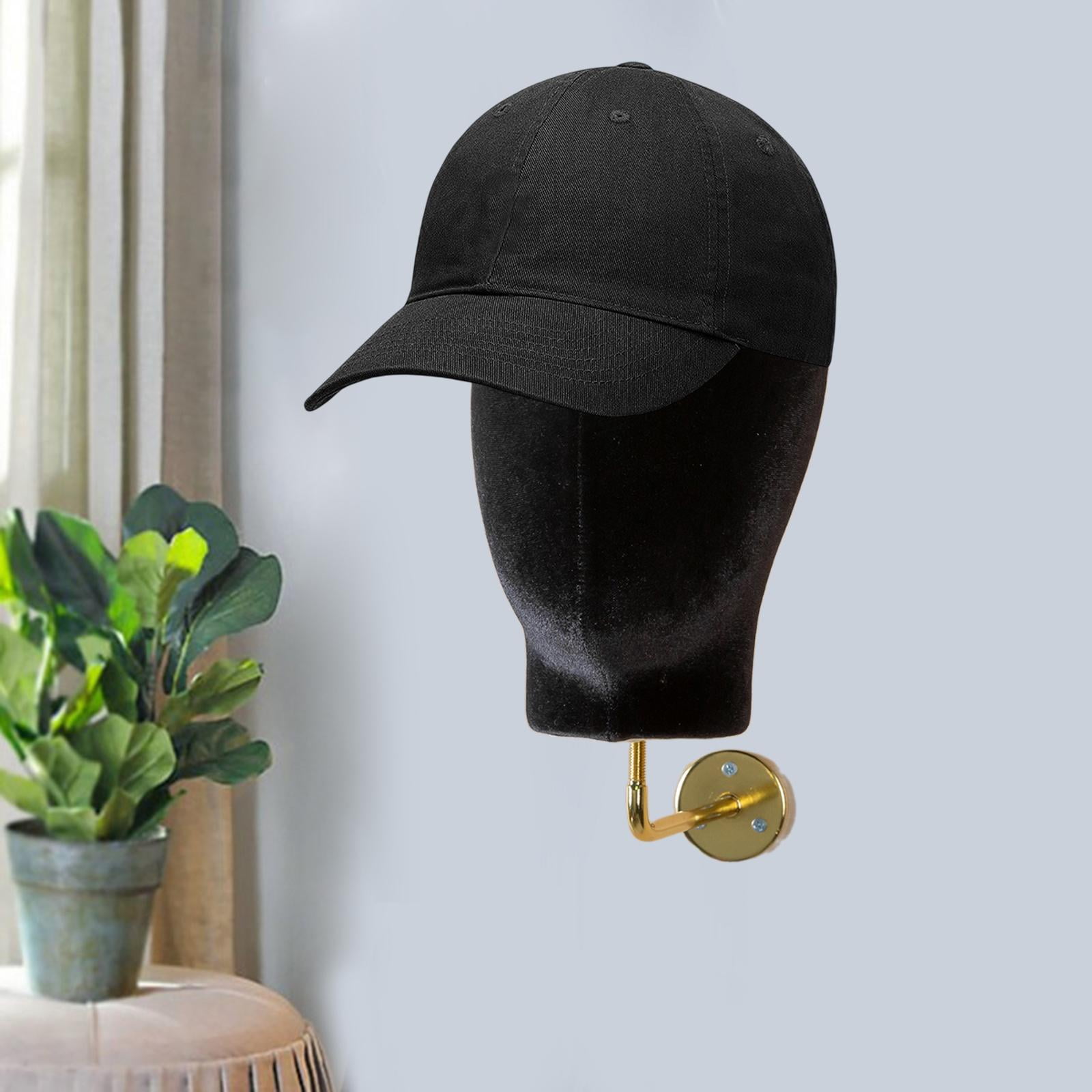 Serenable Mannequin Head Model, Wall Mount Holder, Multipurpose Storage Hanger Hanging Stand Glasses Beginner Black velvet
