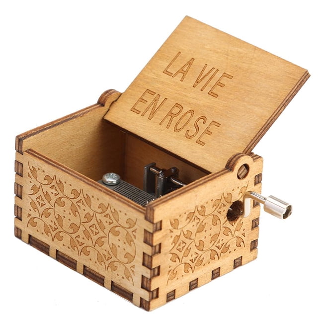 Kuymtek La Vie In Rose Music Box Cute Hand Crank Clockwork Novel para Marido Esposa Familia