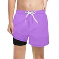thumbnail image 2 of YMNXA Toddler Kids Boys Casual Shorts Drawstring Elastic Waist Solid Color Comfortable Stretchy Sport Shorts For Outdoor Activities,Purple,3-4 Years, 2 of 4