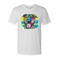 thumbnail image 2 of Wild Bobby, Cute Happy Smiling Dog Rainbow Pitbull Dog Lover Mens Premium Tri Blend T-Shirt, Heather White, Small, 2 of 3