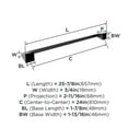 thumbnail image 6 of Amerock Blackrock Matte Black 24 inch (610mm) Towel Bar, 6 of 8