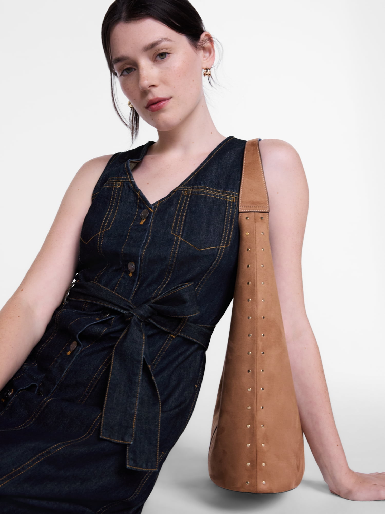 Scenario Women's and Women's Plus Sleeveless Denim Midi Dress, Sizes XS-4X