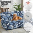 thumbnail image 5 of COEQINE Cover for Recliner Chair Stretch Reclining Sofa Cover 8 Pieces Recliner Cover for 3 Cushion Reclining Sofa Stay in Place Furniture Protector, Blue Floral Moon, 5 of 8