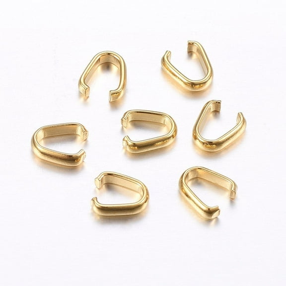 304 Stainless Steel Quick Link Connectors Linking Rings Golden 7x6x2mm 6x4.5mm inner diameter