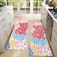 thumbnail image 4 of Kitchen Rugs Sets Of 2,Vibrant Mixed Pioneer Flower Pattern Anti Fatigue Kitchen Mat Rugs Non Slip Washable,Decorative Kitchen Floor Mats for Kitchen,Sink,Laundry,17"X47", 4 of 5