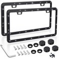 thumbnail image 1 of WWS-Bling License Plate Frame, Crystal License Plate Cover, Car License Plate Holder with Rhinestone Crystal Diamond Screw Set - 2 Pack (BLACK2), 1 of 4