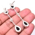 thumbnail image 2 of Black Onyx 925 Sterling Silver Earring 1.95" E_9209_184_66, Gemstone Silver Jewelry, New Year Sale, Valentin's Day Gift, 2 of 2