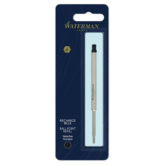 Waterman Ballpoint Pen Refill, Fine Tip with Black Ink, 1 Count