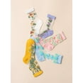 thumbnail image 2 of CHUNTIAN Women's 4 Pairs Sheer Mesh Flower Patterned Thin Casual Crew Socks Transparent Cute Summer Socks, 2 of 8