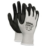 MCR Safety Economy Foam Nitrile Gloves, Large, Gray/Black, 12 Pairs -CRW9673L