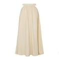 thumbnail image 4 of Sngxgn Basic Versatile Stretchy Elastic Waist Flared Casual Mini Skater Skirt/Pleated Skirt for Women(Beige,S), 4 of 4
