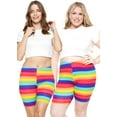 thumbnail image 2 of Stretch Is Comfort Women's Polyester Plus Size Bike Shorts Rainbow X-Large, 2 of 6