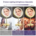 thumbnail image 3 of AMZTOLIFE Gold Makup Mirror with Lights, 10X Magnifying Lighted Vanity Mirror, 8 Inches 360 Swivel Two-Sided Tabletop Mirror Go, 3 of 5