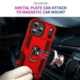 thumbnail image 5 of Pozyie Rugged Case for iPhone 17 Pro Max with Screen Protector, Full-Body Shockproof Protective Cover with Metal Magnetic 360° Rotating Ring Kickstand, Red, 5 of 6