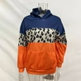 thumbnail image 7 of Xudanell Womens Color Block Sweatshirt Leopard Print Womens Sweatshirt Pullover Hoodie Trendy Casual Tops Beige M, 7 of 7