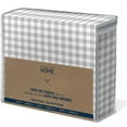 thumbnail image 1 of Safdie & Co. 4 Pièces Polyester Check Rustique Cottage Grand Drap Ensemble en Gris, 1 of 1