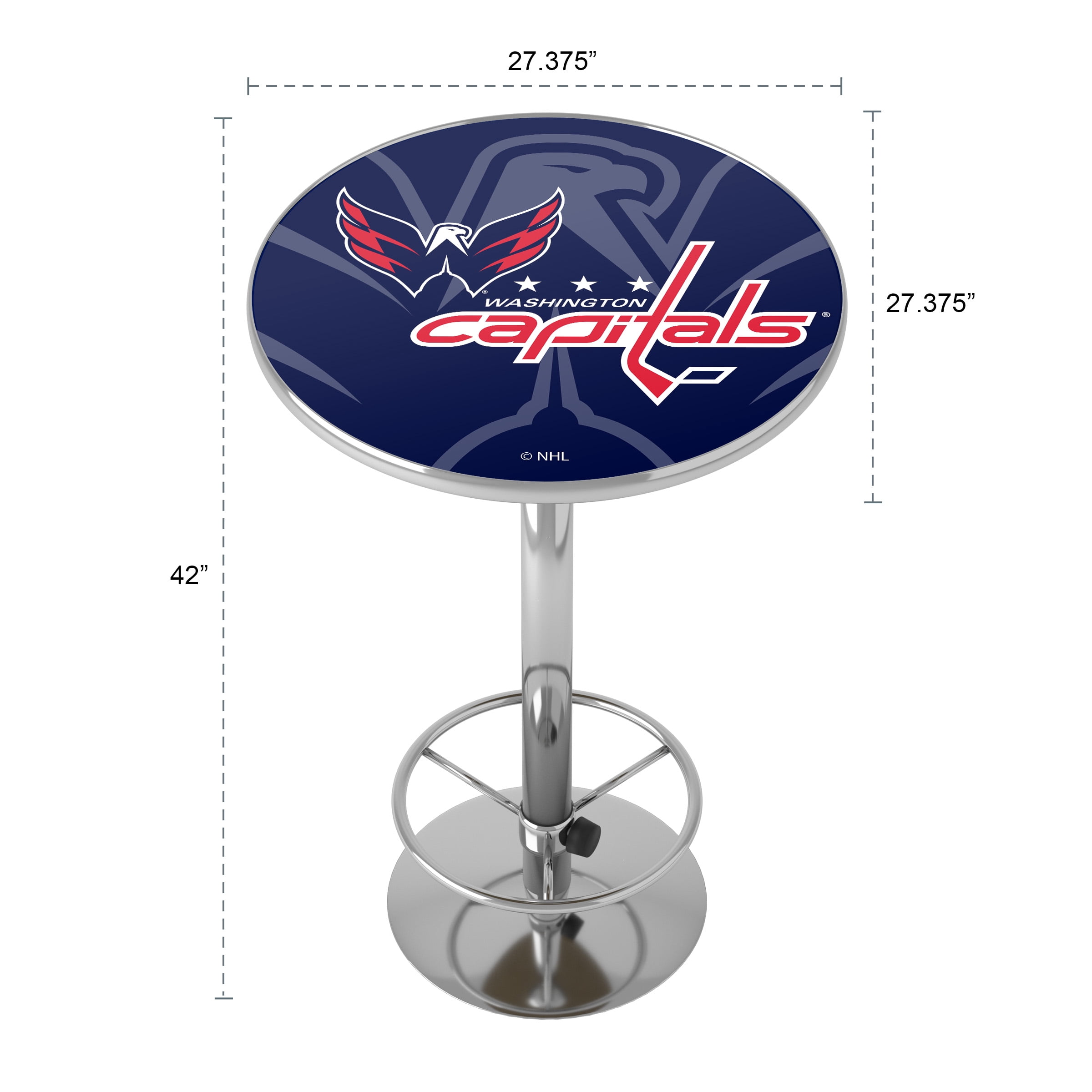 Washington Capitals Watermark Bar Table with Adjustable Footrest and Acrylic Top