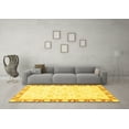thumbnail image 3 of Ahgly Company Indoor Round Abstract Yellow Modern Area Rugs, 5' Round, 3 of 4