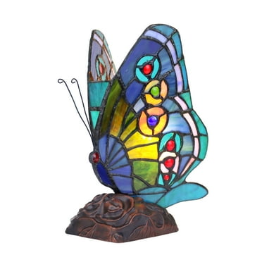 "RADIANCE Goods Tiffany-style 1 Light Butterfly Accent Table Lamp 10"" Tall"