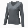 thumbnail image 1 of Splozh Chandails Douillets Femmes Automne Femmes Col Rond Doublé en Molleton sous-Vêtements Thermiques Hauts Ajustés Manches Longues Chandails Thermiques Hauts d'Hiver Gris Foncé,TG, 1 of 1