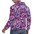 thumbnail image 3 of Hoodies for Men - Blue Purple Paisley Long Sleeve Comfrt Men'S Fashion Hoodies & Sweatshirts, Sweatshirts for Men Hoodies Pullover Clothing Clothes with Pouch, 3 of 7