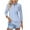 Light Blue2, variant on Lmnyox Striped Golf Shirt for Women 3/4 Length Sleeve Collared Button Tops Summer Dressy Casual T Shirts