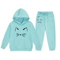 thumbnail image 5 of Hessimy Toddler Boys Girls Spring Summer Cartoon Print 2Pcs Long Sleeve Sweatshirt Tops Pants Warm Sweatsuit, Warm Sweat Comfort(Sky Blue,12-13 Years), 5 of 7