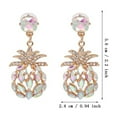 2 Packs Earrings,Pineapple Dangle Earrings For Girl And Women Gold