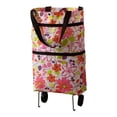 thumbnail image 2 of DLMCUH Foldable 2-in-1 Shopping Bag with Wheels, 23L Expandable Grocery Cart, Detachable Silent Wheels, Reusable Shoulder Tote for Supermarket, Travel & Errands(Pink), 2 of 7