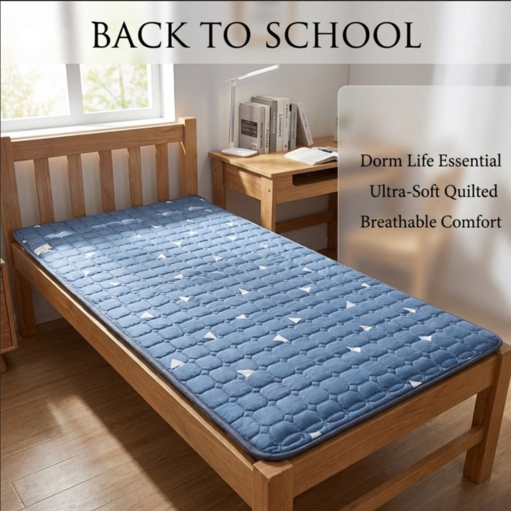 Double Sided Mattress Protector Waterproof Non Slip Fitted Bed Cover Washable Reversible Mattress Pad Quilted Breathable Dust Resistant Bed Sheet Protector Durable Bedding for Home Dorm Use