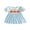 Blue, variant on RUINIXCW Toddler Baby Girl Halloween Dress Outfit Kids Baby Girl Summer Fall Dress Clothes Pumpkin Ghost Letter Embroidery Doll Collar Short Sleeve Striped Dress