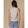 thumbnail image 4 of DARING DIVA Women's Casual Linen Vest Loose Lightweight Waistcoat XS Beige, 4 of 6