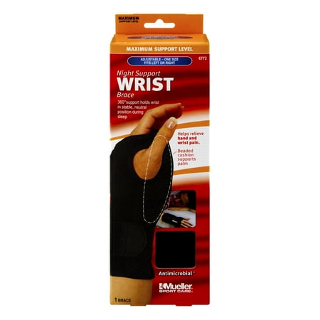 Mueller Sport Care Maximum Support Level Night Support Wrist Brace, 1.0 CT