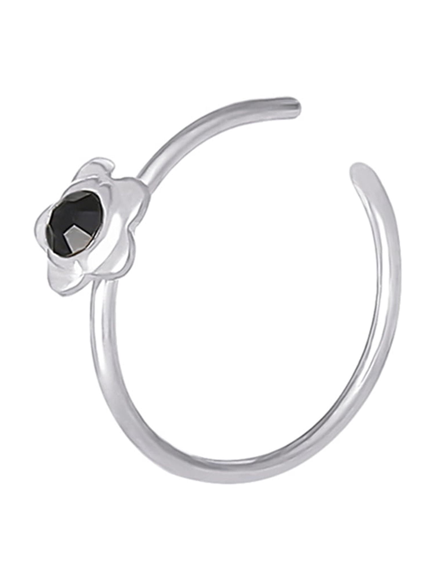 Body Jewelry Women's 22G Crystal Nose Rings Set, 6 Pack